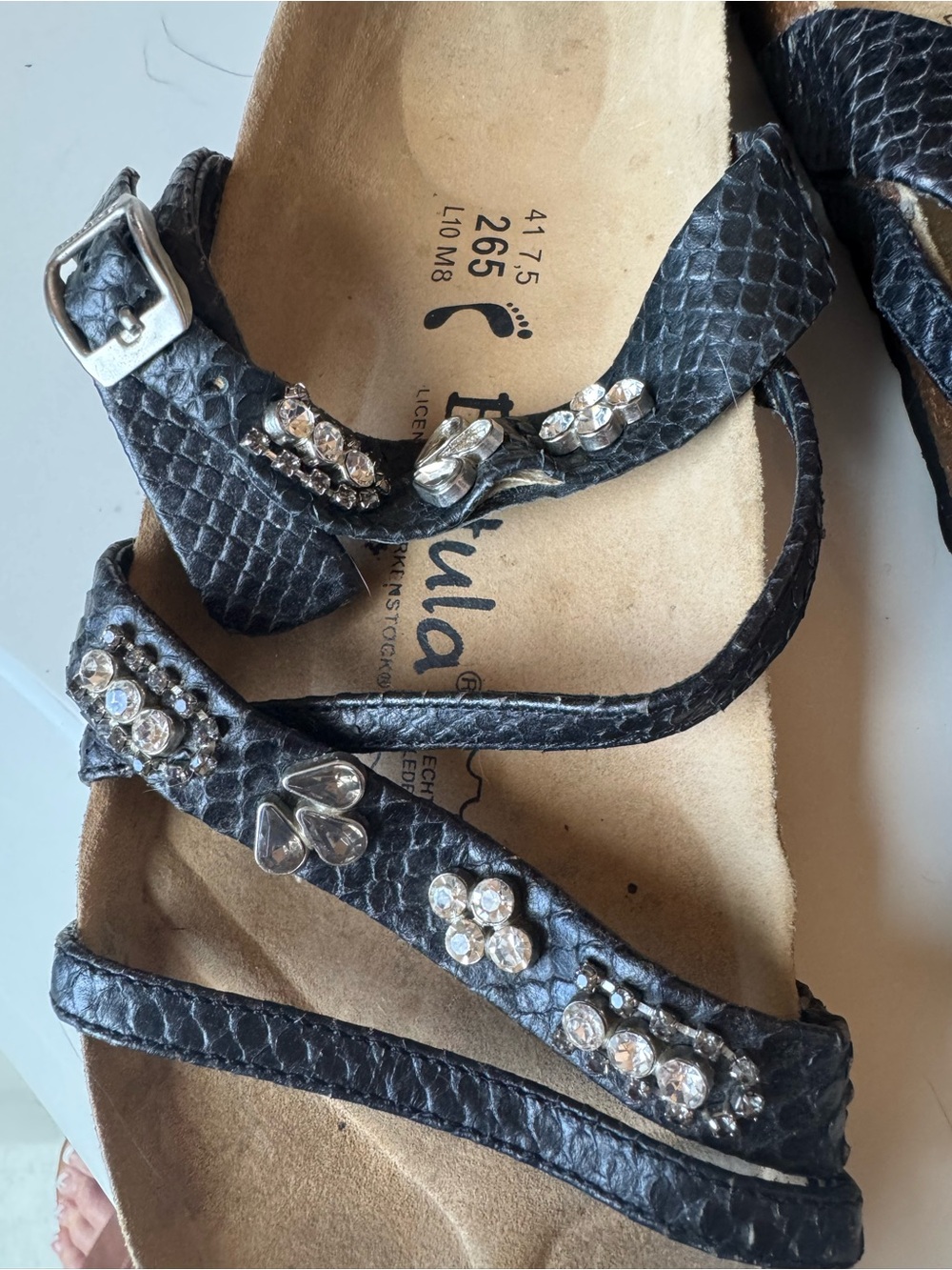 Betula Black Reptile-Texture Adjustable Sandal - Licensed by Birkenstock - Picture 4 of 11